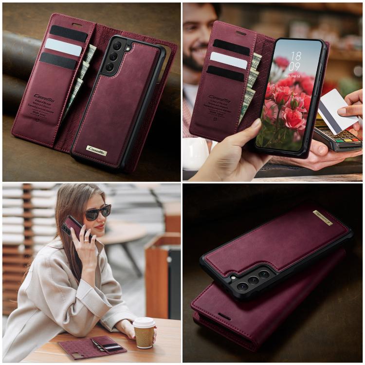 CaseMe C49 Magnetic RFID Blocking Detachable Wallet Leather Phone Case, For Samsung Galaxy S22+ 5G, For Samsung Galaxy S22 5G, For Samsung Galaxy S21 FE 5G, For Samsung Galaxy S21 5G