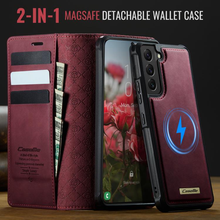 CaseMe C49 Magnetic RFID Blocking Detachable Wallet Leather Phone Case, For Samsung Galaxy S22+ 5G, For Samsung Galaxy S22 5G, For Samsung Galaxy S21 FE 5G, For Samsung Galaxy S21 5G