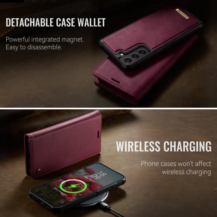 CaseMe C49 Magnetic RFID Blocking Detachable Wallet Leather Phone Case, For Samsung Galaxy S22+ 5G, For Samsung Galaxy S22 5G, For Samsung Galaxy S21 FE 5G, For Samsung Galaxy S21 5G