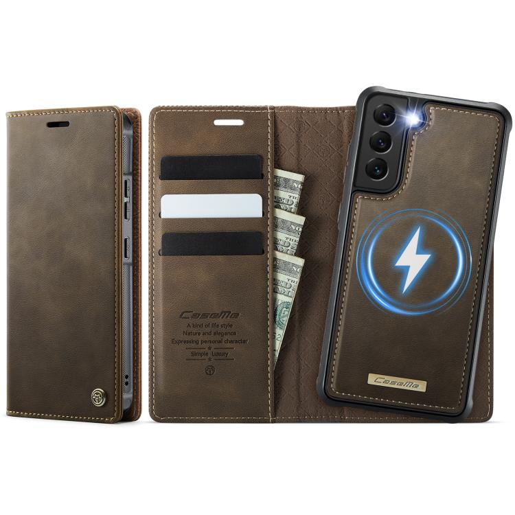 CaseMe C49 Magnetic RFID Blocking Detachable Wallet Leather Phone Case, For Samsung Galaxy S22+ 5G, For Samsung Galaxy S22 5G, For Samsung Galaxy S21 FE 5G, For Samsung Galaxy S21 5G