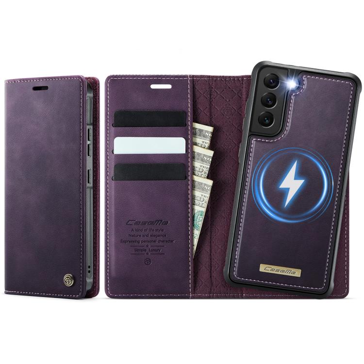 CaseMe C49 Magnetic RFID Blocking Detachable Wallet Leather Phone Case, For Samsung Galaxy S22+ 5G, For Samsung Galaxy S22 5G, For Samsung Galaxy S21 FE 5G, For Samsung Galaxy S21 5G