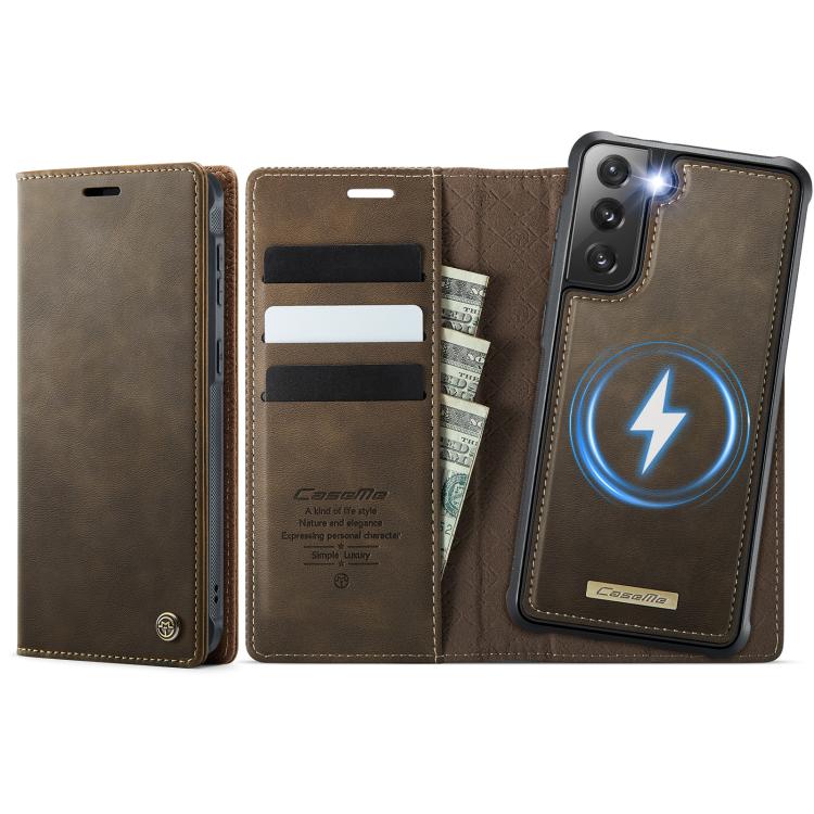 CaseMe C49 Magnetic RFID Blocking Detachable Wallet Leather Phone Case, For Samsung Galaxy S22+ 5G, For Samsung Galaxy S22 5G, For Samsung Galaxy S21 FE 5G, For Samsung Galaxy S21 5G
