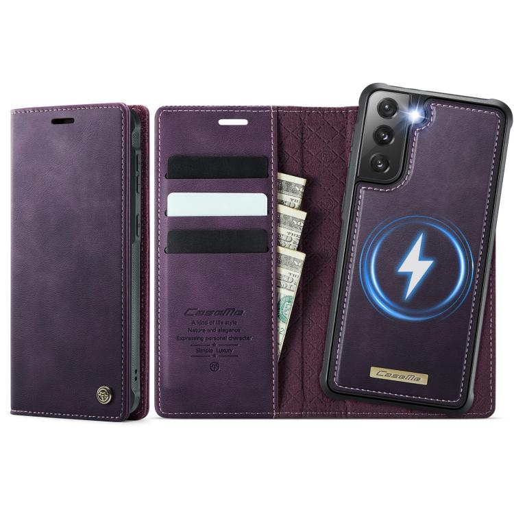 CaseMe C49 Magnetic RFID Blocking Detachable Wallet Leather Phone Case, For Samsung Galaxy S22+ 5G, For Samsung Galaxy S22 5G, For Samsung Galaxy S21 FE 5G, For Samsung Galaxy S21 5G
