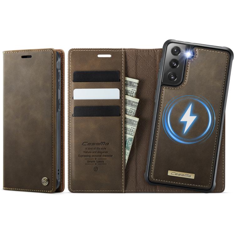 CaseMe C49 Magnetic RFID Blocking Detachable Wallet Leather Phone Case, For Samsung Galaxy S22+ 5G, For Samsung Galaxy S22 5G, For Samsung Galaxy S21 FE 5G, For Samsung Galaxy S21 5G