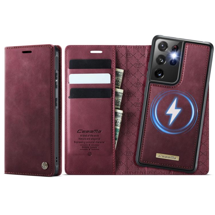 CaseMe C49 Magnetic RFID Blocking Detachable Wallet Leather Phone Case, For Samsung Galaxy S21+ 5G, For Samsung Galaxy S21 Ultra 5G, For Samsung Galaxy S20 Ultra, For Samsung Galaxy S20