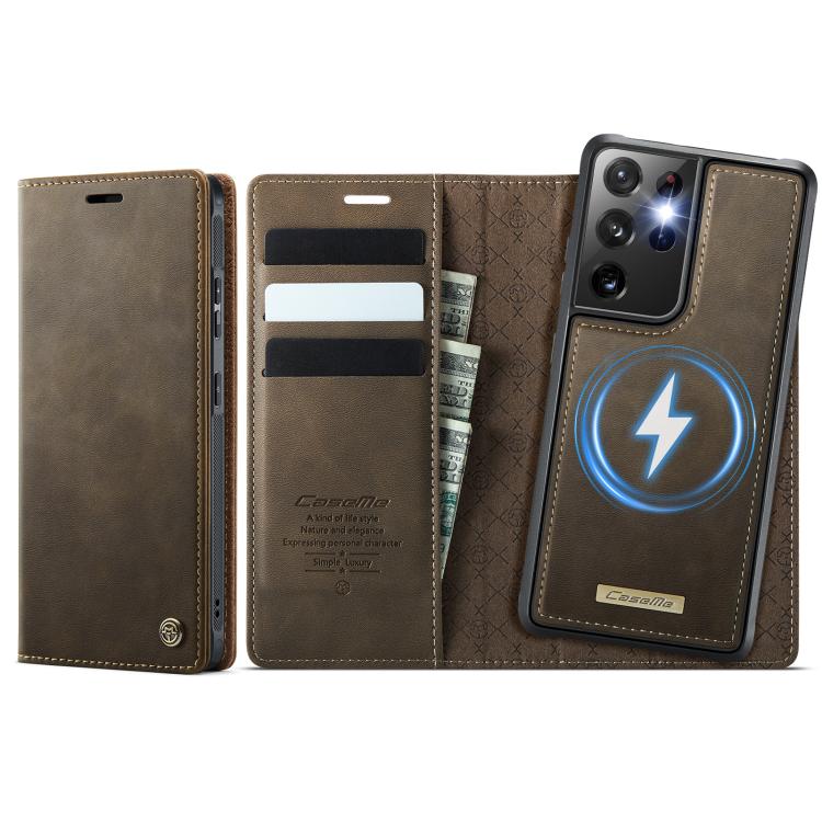 CaseMe C49 Magnetic RFID Blocking Detachable Wallet Leather Phone Case, For Samsung Galaxy S21+ 5G, For Samsung Galaxy S21 Ultra 5G, For Samsung Galaxy S20 Ultra, For Samsung Galaxy S20
