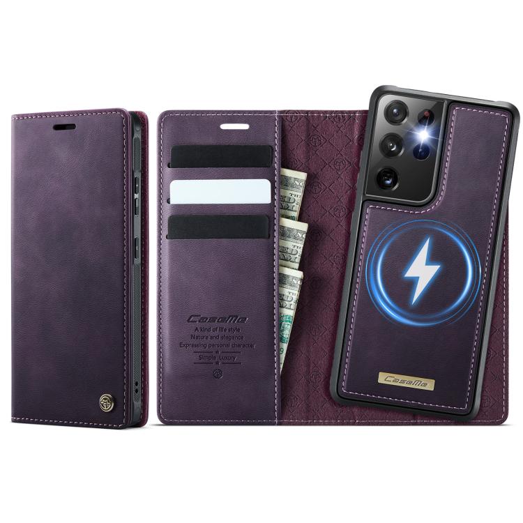 CaseMe C49 Magnetic RFID Blocking Detachable Wallet Leather Phone Case, For Samsung Galaxy S21+ 5G, For Samsung Galaxy S21 Ultra 5G, For Samsung Galaxy S20 Ultra, For Samsung Galaxy S20