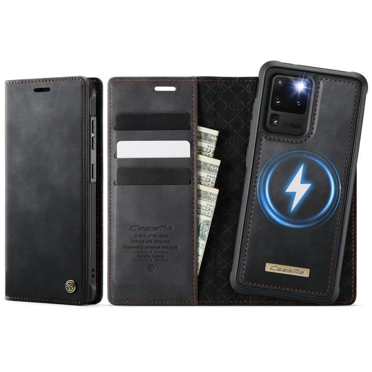 CaseMe C49 Magnetic RFID Blocking Detachable Wallet Leather Phone Case, For Samsung Galaxy S21+ 5G, For Samsung Galaxy S21 Ultra 5G, For Samsung Galaxy S20 Ultra, For Samsung Galaxy S20