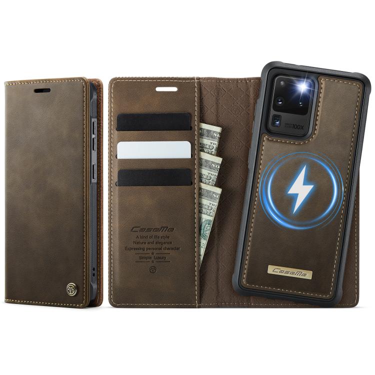 CaseMe C49 Magnetic RFID Blocking Detachable Wallet Leather Phone Case, For Samsung Galaxy S21+ 5G, For Samsung Galaxy S21 Ultra 5G, For Samsung Galaxy S20 Ultra, For Samsung Galaxy S20