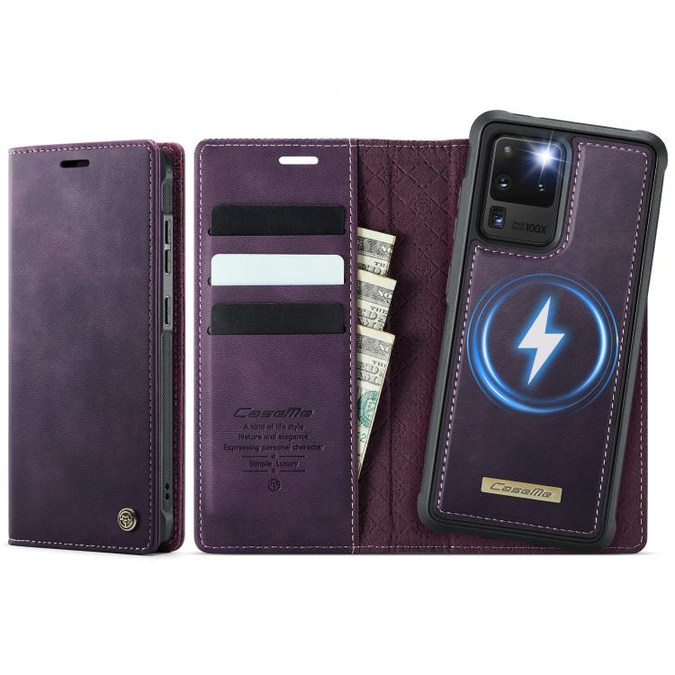 CaseMe C49 Magnetic RFID Blocking Detachable Wallet Leather Phone Case, For Samsung Galaxy S21+ 5G, For Samsung Galaxy S21 Ultra 5G, For Samsung Galaxy S20 Ultra, For Samsung Galaxy S20