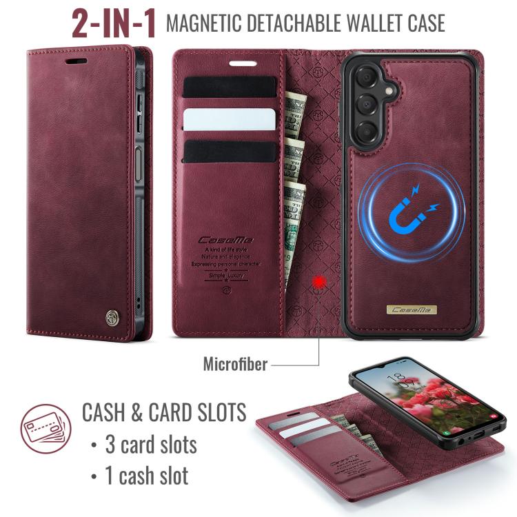CaseMe C49 Magnetic RFID Blocking Detachable Wallet Leather Phone Case, For Samsung Galaxy A14 5G / M44, For Samsung Galaxy A55 / A35 5G, For Samsung Galaxy A13 / A04s, For Samsung Galaxy A52 / A52s