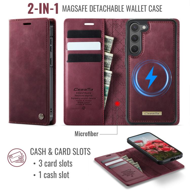 CaseMe C49 Magnetic RFID Blocking Detachable Wallet Leather Phone Case, For Samsung Galaxy S23 5G, For Samsung Galaxy S20 FE, For Samsung Galaxy A53 5G, For Samsung Galaxy S22 Ultra 5G