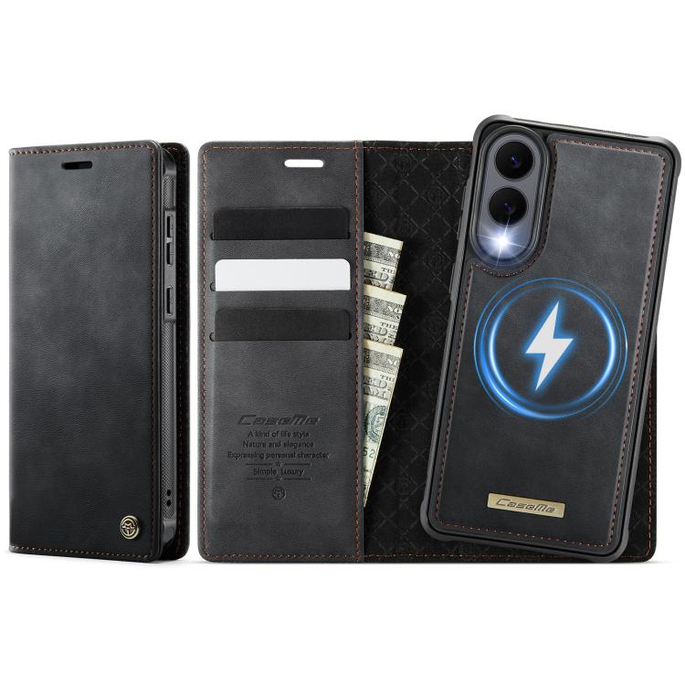 CaseMe C49 Magnetic RFID Blocking Detachable Wallet Leather Phone Case, For Samsung Galaxy S25 FE 5G, For Samsung Galaxy S25 Edge 5G, For Samsung Galaxy A56 5G, For Samsung Galaxy S25 Ultra 5G