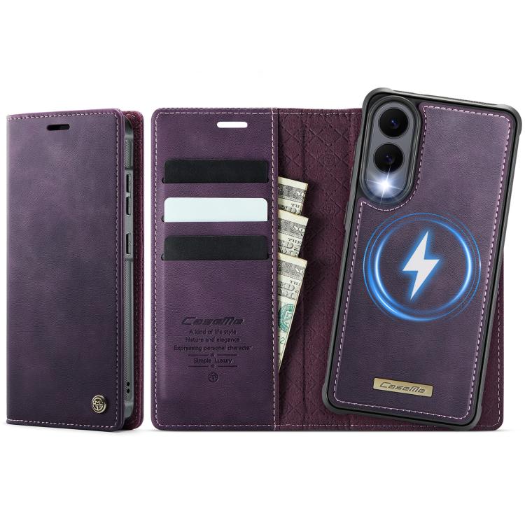 CaseMe C49 Magnetic RFID Blocking Detachable Wallet Leather Phone Case, For Samsung Galaxy S25 FE 5G, For Samsung Galaxy S25 Edge 5G, For Samsung Galaxy A56 5G, For Samsung Galaxy S25 Ultra 5G