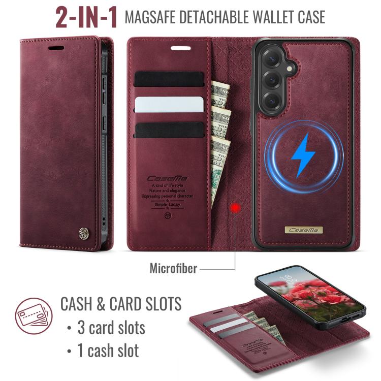 CaseMe C49 Magnetic RFID Blocking Detachable Wallet Leather Phone Case, For Samsung Galaxy S25 FE 5G, For Samsung Galaxy S25 Edge 5G, For Samsung Galaxy A56 5G, For Samsung Galaxy S25 Ultra 5G