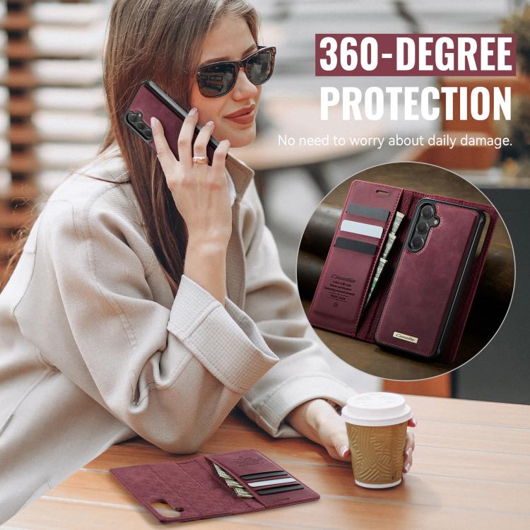 CaseMe C49 Magnetic RFID Blocking Detachable Wallet Leather Phone Case, For Samsung Galaxy S25 FE 5G, For Samsung Galaxy S25 Edge 5G, For Samsung Galaxy A56 5G, For Samsung Galaxy S25 Ultra 5G