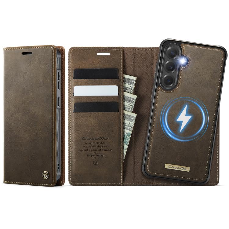 CaseMe C49 Magnetic RFID Blocking Detachable Wallet Leather Phone Case, For Samsung Galaxy S25 FE 5G, For Samsung Galaxy S25 Edge 5G, For Samsung Galaxy A56 5G, For Samsung Galaxy S25 Ultra 5G