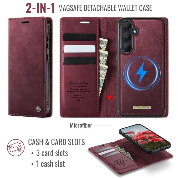 CaseMe C49 Magnetic RFID Blocking Detachable Wallet Leather Phone Case, For Samsung Galaxy S26+ 5G, For Samsung Galaxy S26 Ultra 5G, For Samsung Galaxy S26 5G, For Samsung Galaxy A57 5G