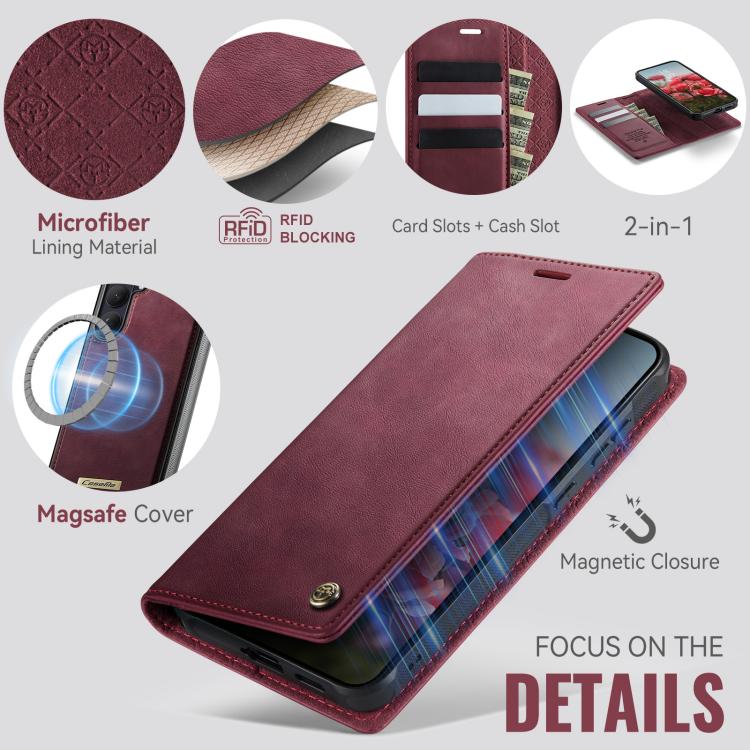 CaseMe C49 Magnetic RFID Blocking Detachable Wallet Leather Phone Case, For Samsung Galaxy S26+ 5G, For Samsung Galaxy S26 Ultra 5G, For Samsung Galaxy S26 5G, For Samsung Galaxy A57 5G