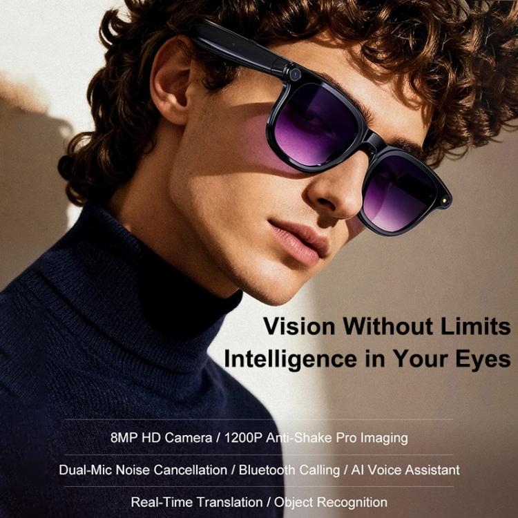 A2 8MP HD Smart Camera Glasses, Support AI Translation / AI Assistant / Bluetooth Calling, A2