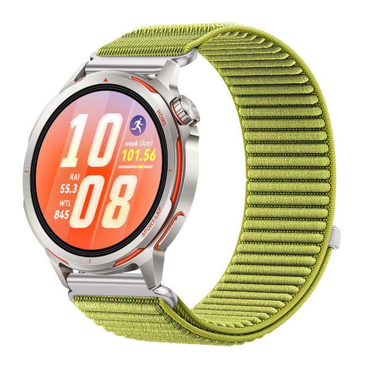 Woven Nylon Hook And Loop Fastener Metal Interface Watch Band, For Huawei Watch GT Runner 2