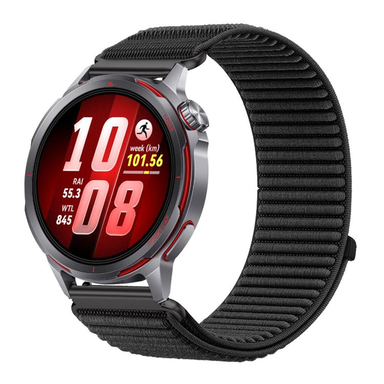 Woven Nylon Hook And Loop Fastener Metal Interface Watch Band, For Huawei Watch GT Runner 2