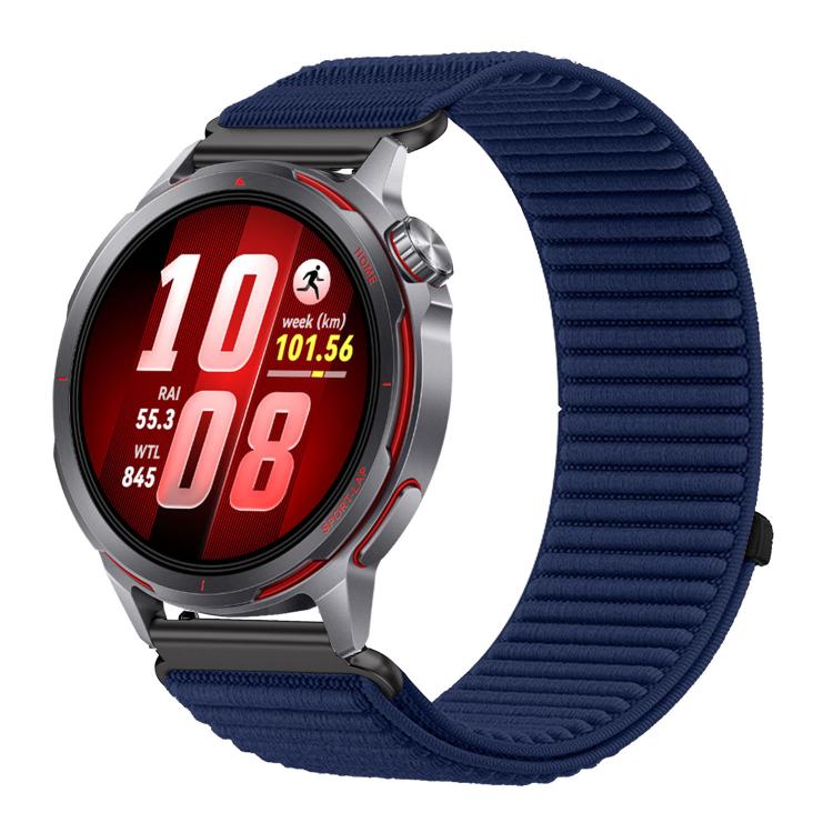 Woven Nylon Hook And Loop Fastener Metal Interface Watch Band, For Huawei Watch GT Runner 2