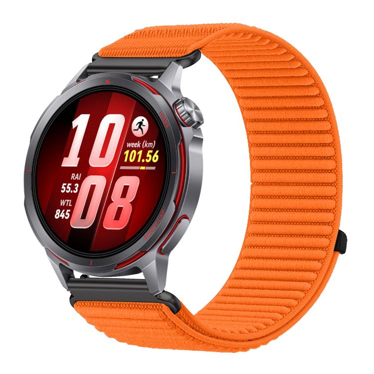 Woven Nylon Hook And Loop Fastener Metal Interface Watch Band, For Huawei Watch GT Runner 2