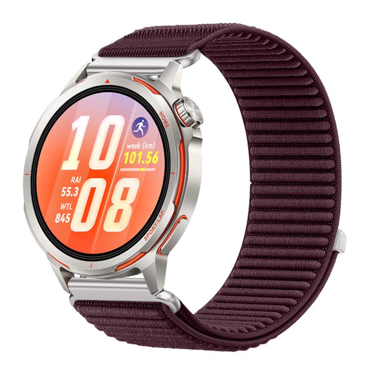 Woven Nylon Hook And Loop Fastener Metal Interface Watch Band, For Huawei Watch GT Runner 2