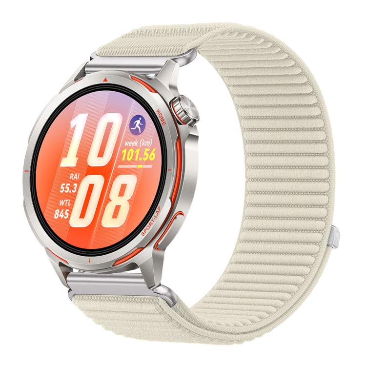 Woven Nylon Hook And Loop Fastener Metal Interface Watch Band, For Huawei Watch GT Runner 2