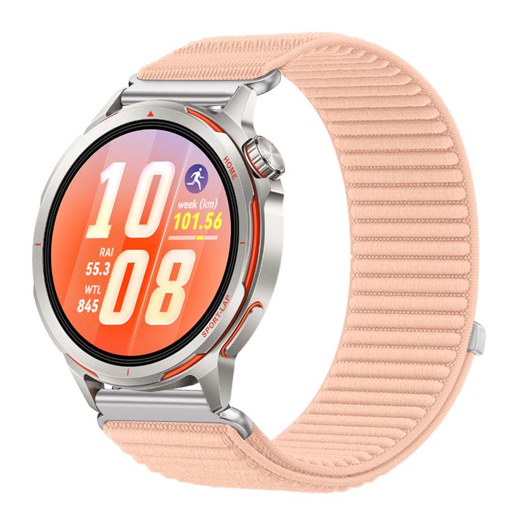 Woven Nylon Hook And Loop Fastener Metal Interface Watch Band, For Huawei Watch GT Runner 2
