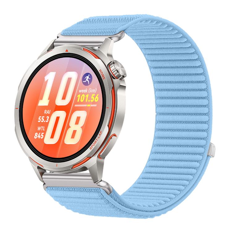 Woven Nylon Hook And Loop Fastener Metal Interface Watch Band, For Huawei Watch GT Runner 2