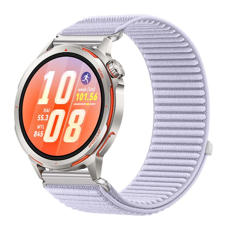Woven Nylon Hook And Loop Fastener Metal Interface Watch Band, For Huawei Watch GT Runner 2