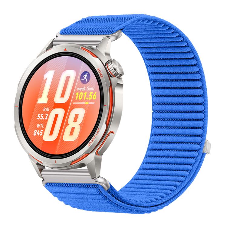 Woven Nylon Hook And Loop Fastener Metal Interface Watch Band, For Huawei Watch GT Runner 2