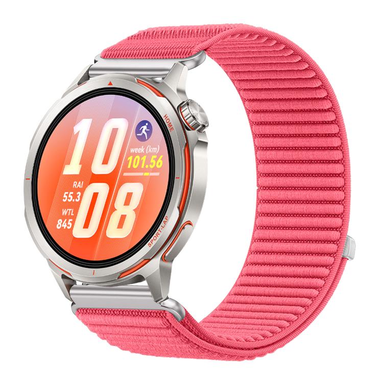 Woven Nylon Hook And Loop Fastener Metal Interface Watch Band, For Huawei Watch GT Runner 2