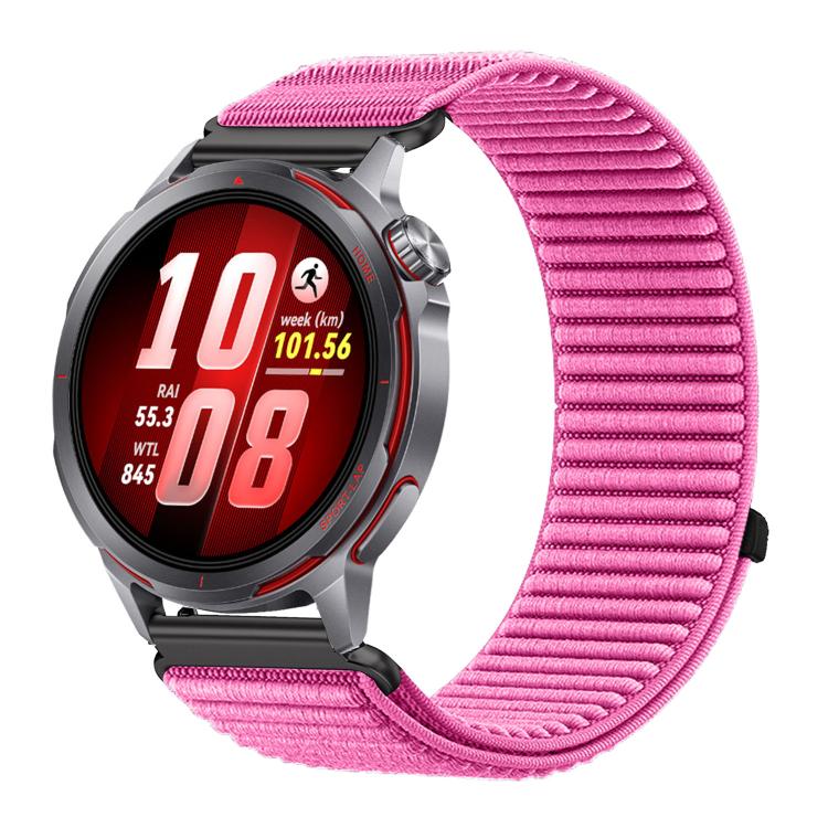 Woven Nylon Hook And Loop Fastener Metal Interface Watch Band, For Huawei Watch GT Runner 2
