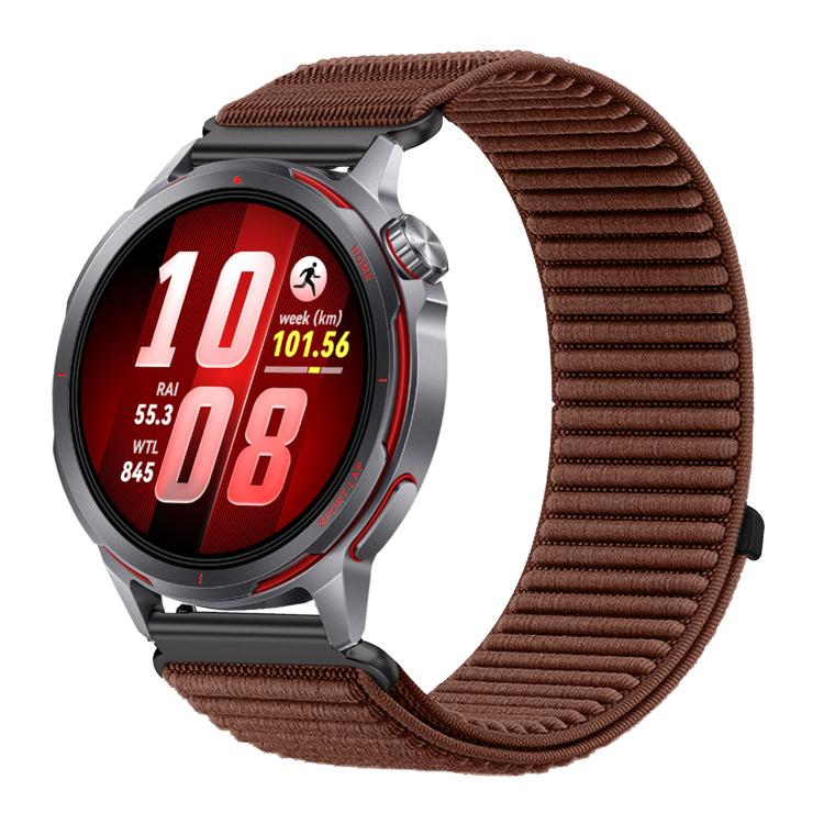 Woven Nylon Hook And Loop Fastener Metal Interface Watch Band, For Huawei Watch GT Runner 2
