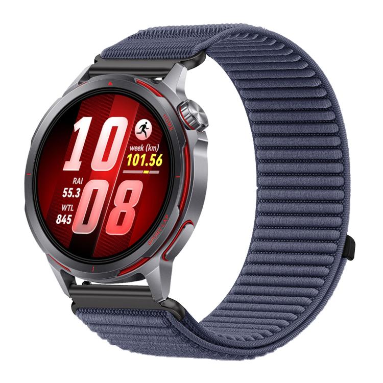 Woven Nylon Hook And Loop Fastener Metal Interface Watch Band, For Huawei Watch GT Runner 2