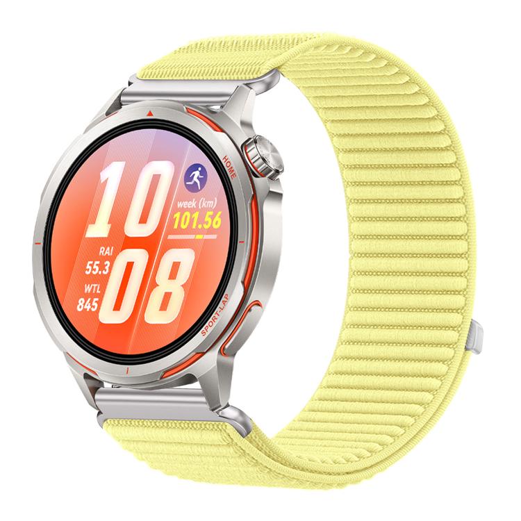 Woven Nylon Hook And Loop Fastener Metal Interface Watch Band, For Huawei Watch GT Runner 2