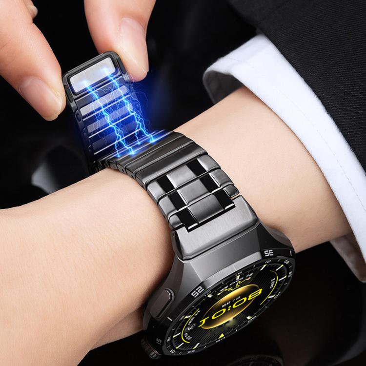 Seamless Press Button AP Style Magnetic Stainless Steel Watch Band, For Huawei Watch GT6 Pro