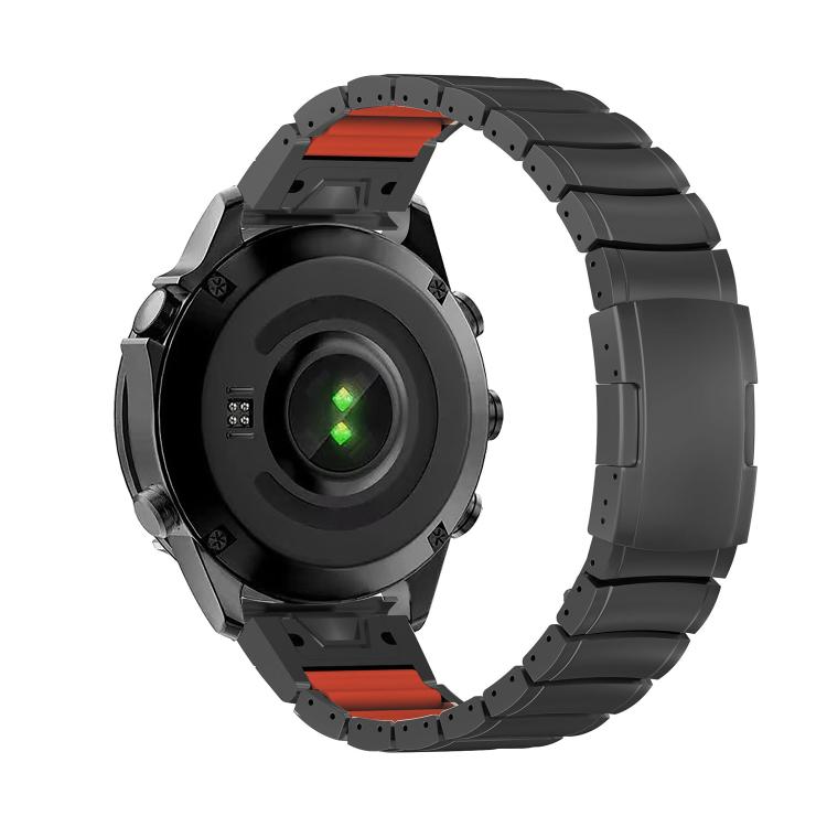 Turtle Buckle One Bead Silicone Titanium Alloy Watch Band, For Garmin 26mm, For Garmin 22mm