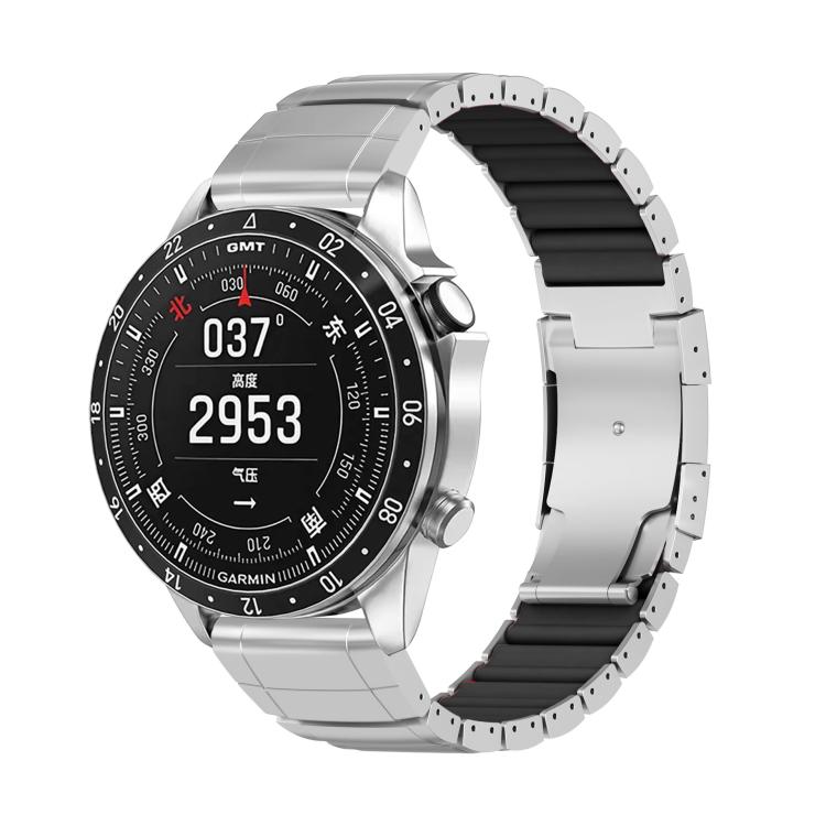 Turtle Buckle One Bead Silicone Titanium Alloy Watch Band, For Garmin 26mm, For Garmin 22mm