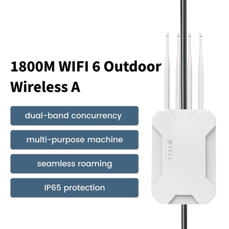 HW1800S WiFi 6 Outdoor Wireless Access Point 1800Mbps Waterproof  Dual Band Gigabit Router, US Plug, EU Plug, UK Plug, AU Plug