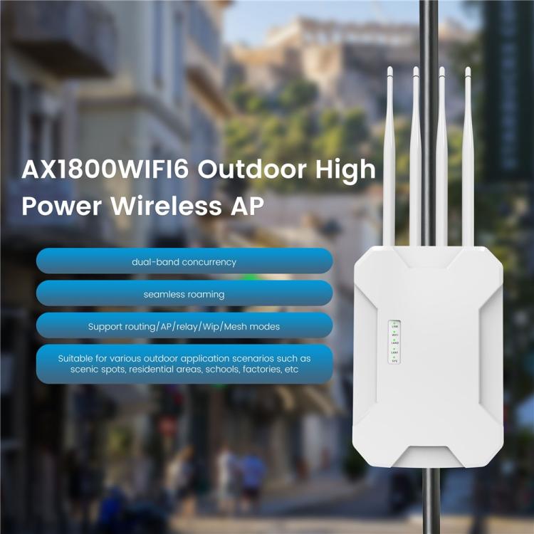 HW1800S WiFi 6 Outdoor Wireless Access Point 1800Mbps Waterproof  Dual Band Gigabit Router, US Plug, EU Plug, UK Plug, AU Plug