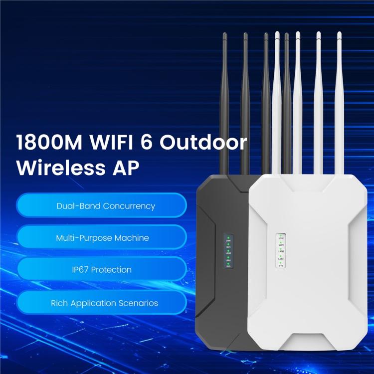 HW1800S WiFi 6 Outdoor Wireless Access Point 1800Mbps Waterproof  Dual Band Gigabit Router, US Plug, EU Plug, UK Plug, AU Plug