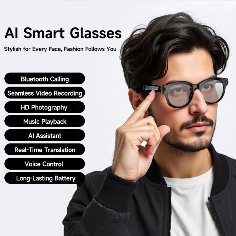 M89-S 8MP AI Smart Glasses, Support Bluetooth Call / AI Voice Assistant / Music Control