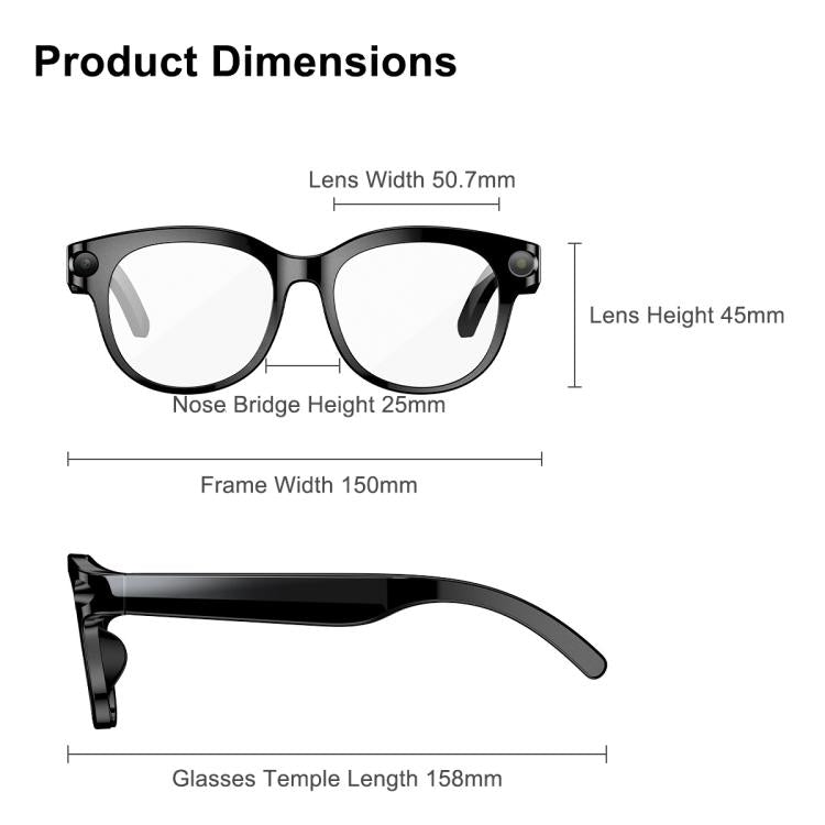 M89-S 8MP AI Smart Glasses, Support Bluetooth Call / AI Voice Assistant / Music Control