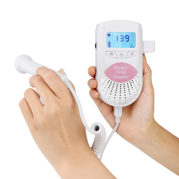 FD-100 Digital Fetal Doppler Ultrasound Sound Baby Heartbeat Detector Monitor LED Digital Prenatal Pocket Fetal Doppler Stethoscope (Pink), FD-100  (Pink)