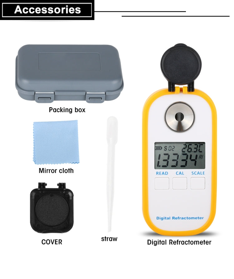 DR201 Digital Salt Refractometer Salinity Specific Gravity Meter 0~28% Refractometer Food Salt Content Tester Sodium Chloride NaCl, DR201