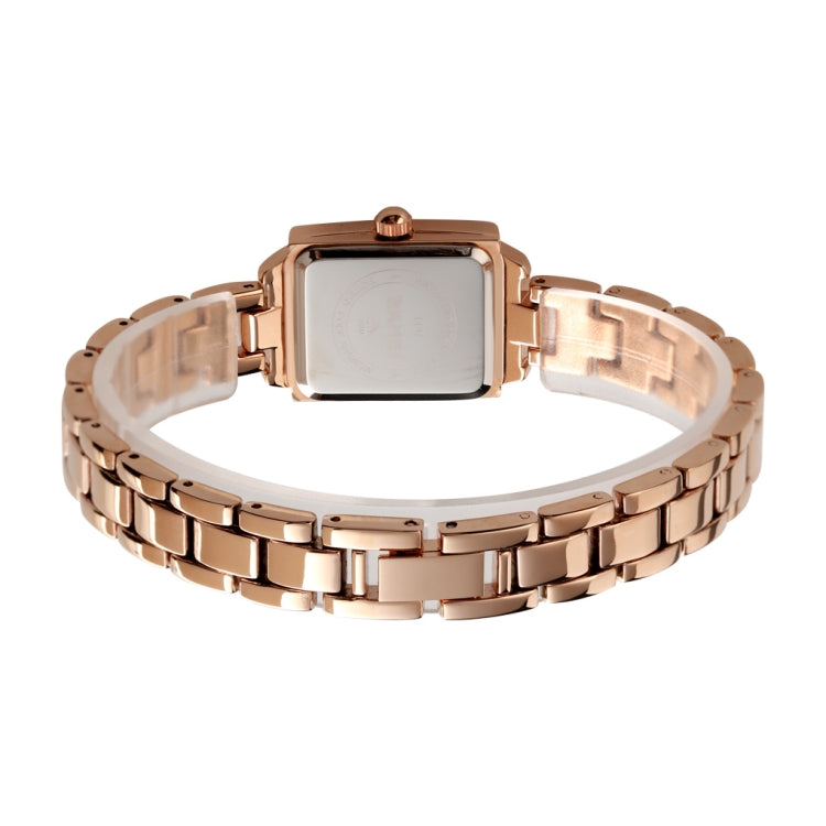 SKMEI 1407 Business Fashion Watch with Diamonds Delicate and Elegant Square Zinc Alloy Quartz Watch for Women, Silvery